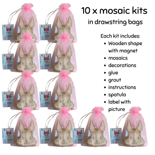 Bulk - Mosaic Craft Kit with Magnet - Girl Bunny (Medium)