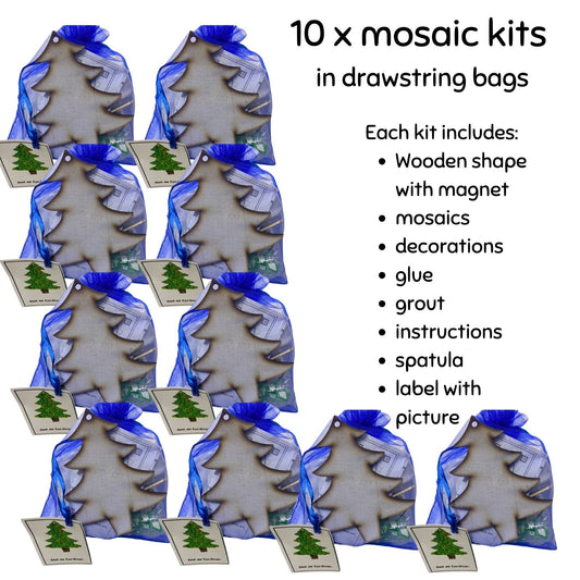 Bulk - Mosaic Craft Kit with Magnet - Christmas Tree (Small)