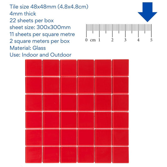 Decor Tiles - Post Box Red 48x48mm