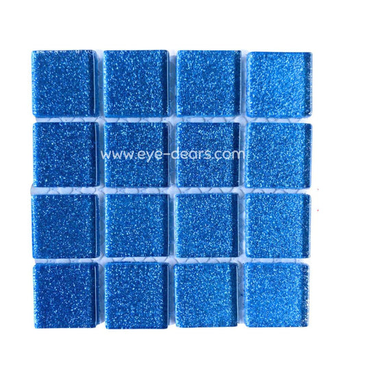 Mosaic Tiles - Single Sheet Ocean Turquoise Glitter 23x23mm