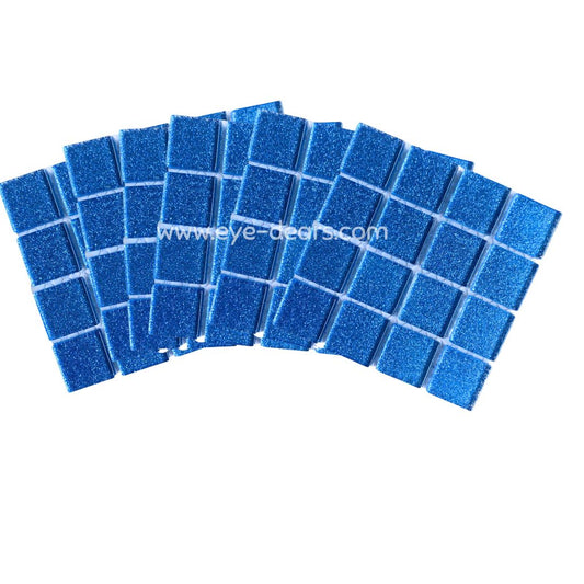 Mosaic Tiles - 10 x sheets of Ocean Turquoise Glitter 23x23mm
