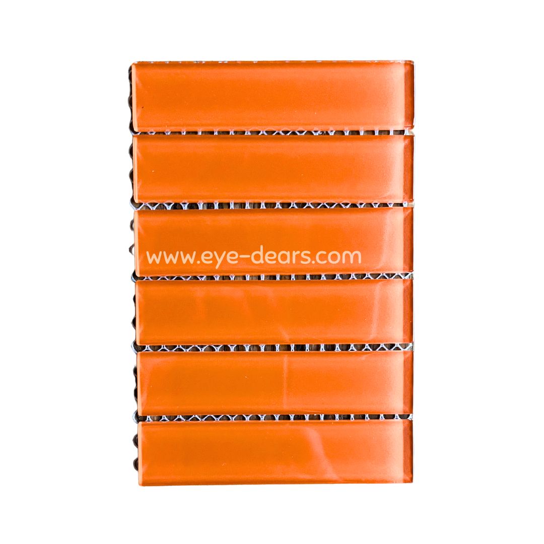 Mosaic Tiles -  Mosaic Tiles Orange Rectangle Glass 23x98x4mm
