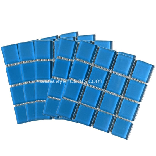 Mosaic Tiles - 10 x sheets of Petrol Blue Glass 23x23mm