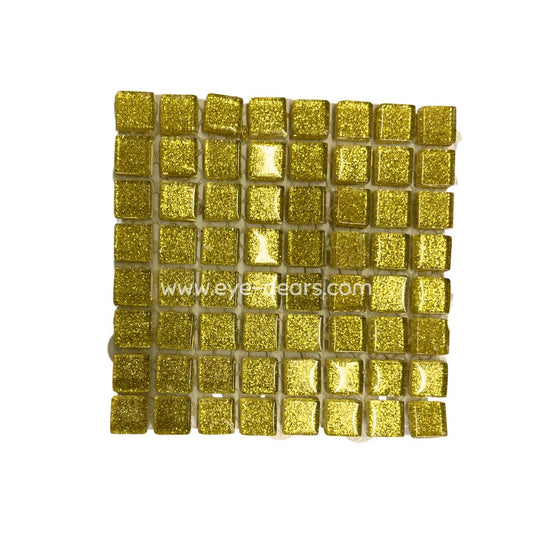 Mosaic Tiles- Single Craft Size Sheet Sunflower Gold Glitter (10x10mm)