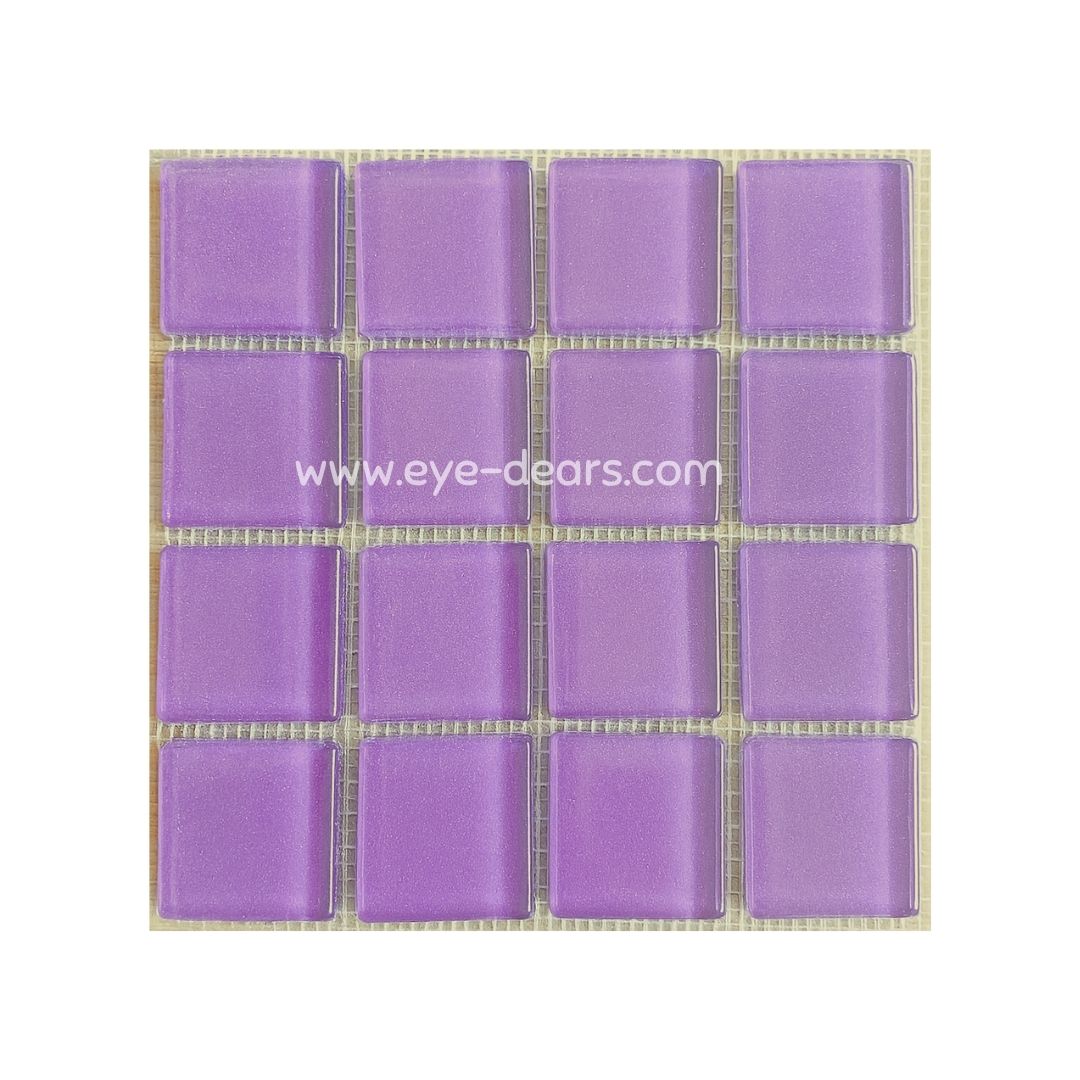 Mosaic Tiles -  Single Sheet Pansy Purple Glass 23x23mm