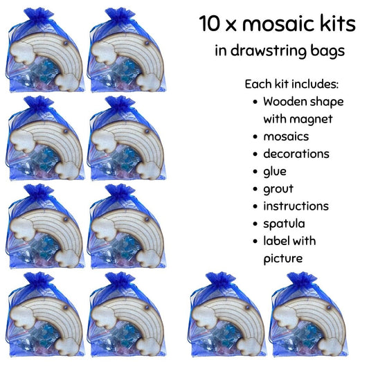 Bulk - Mosaic Craft Kit with Magnet- Rainbow (Small)