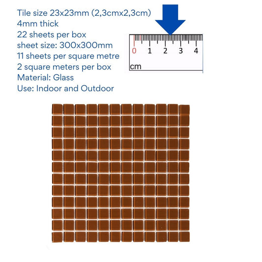 Decor Tiles - Chestnut Brown 23x23mm