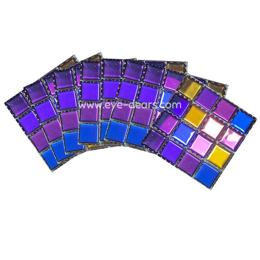 Mosaic Tiles - 10 x sheets of  Metallic (blue, gold, purple)
