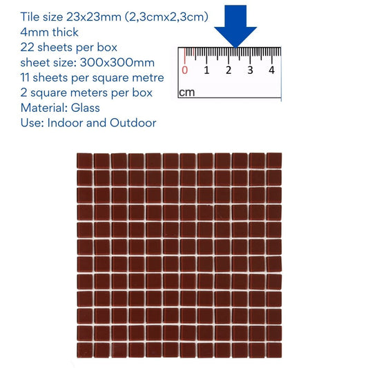 Decor Tiles - Chocolate Brown 23x23mm