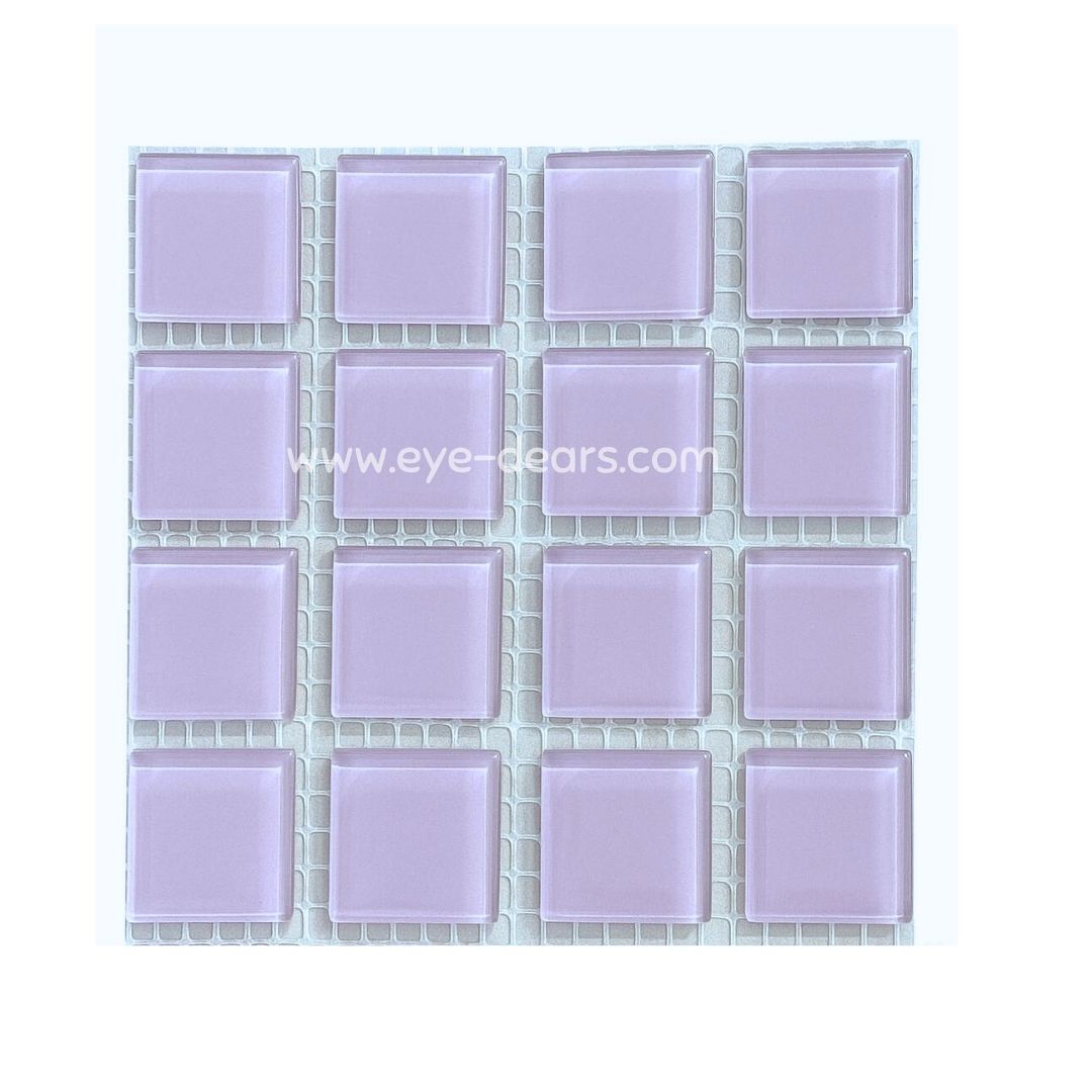 Mosaic Tiles -  Single Sheet Pastel Purple Glass 23x23mm