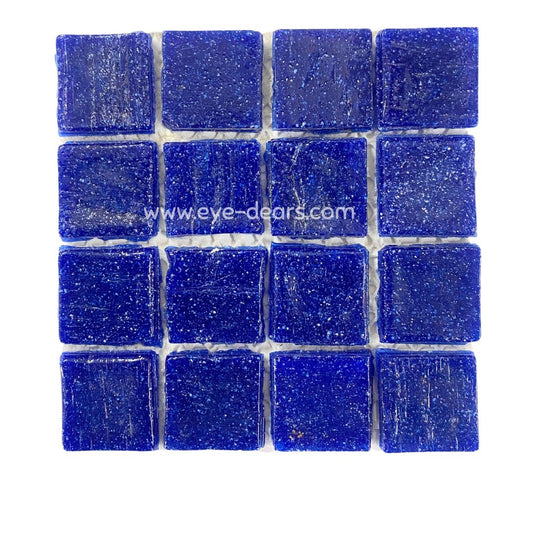 Mosaic Tiles - Single Sheet Deep Blue Matt Finish Glass 23mm