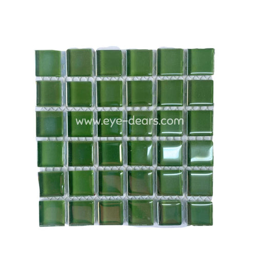 Mosaic Tiles -  Sheet Forest Green Pearl 15x15mm