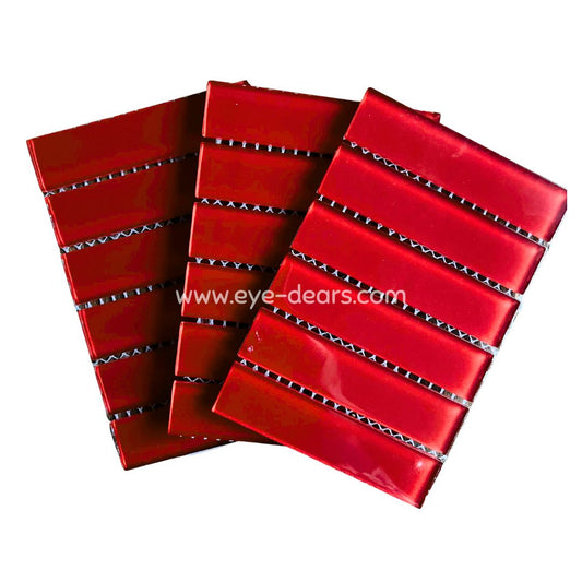 Mosaic Tiles -  Mosaic Tiles Red Rectangle Glass 23x98x4mm