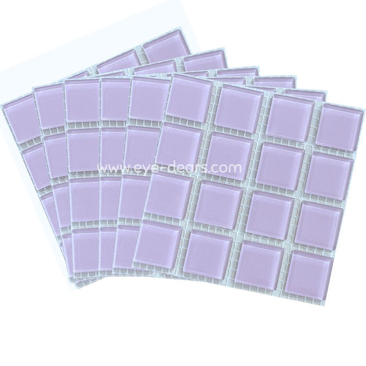 Mosaic Tiles - 10 x sheets of Pastel Purple Glass 23x23mm