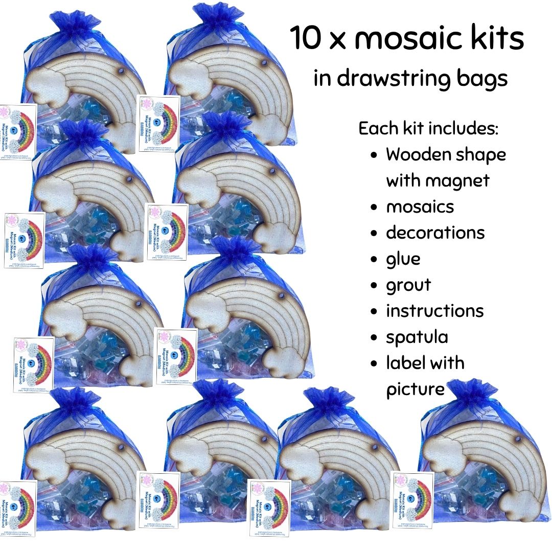 Bulk - Mosaic Craft Kit with Magnet - Rainbow (Medium)