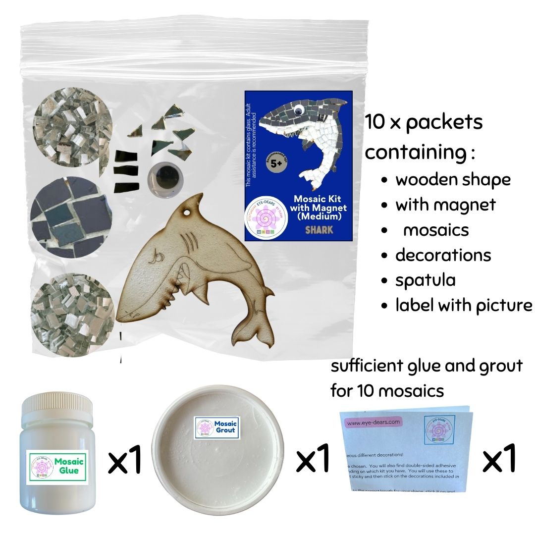 Mosaic Craft Kit with Magnet - Shark (Medium)