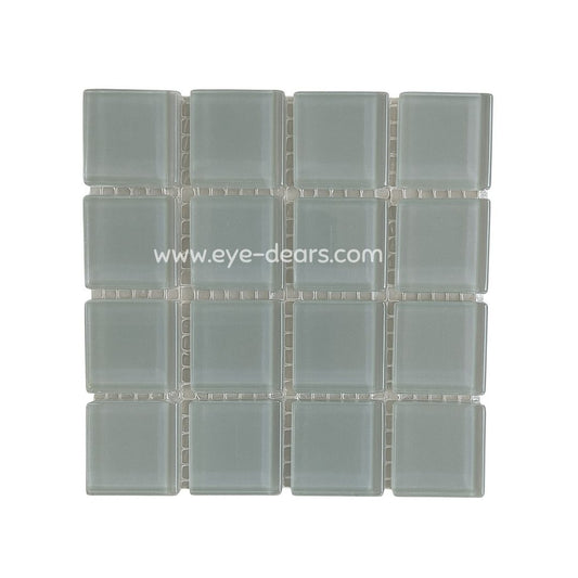 Mosaic Tiles -  Single Sheet Dove Grey Glass 23x23mm