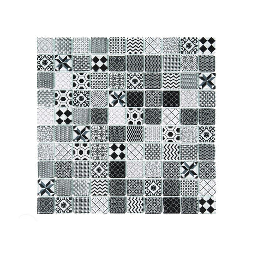 Decor Tiles - Black Patterned Glass 23mm