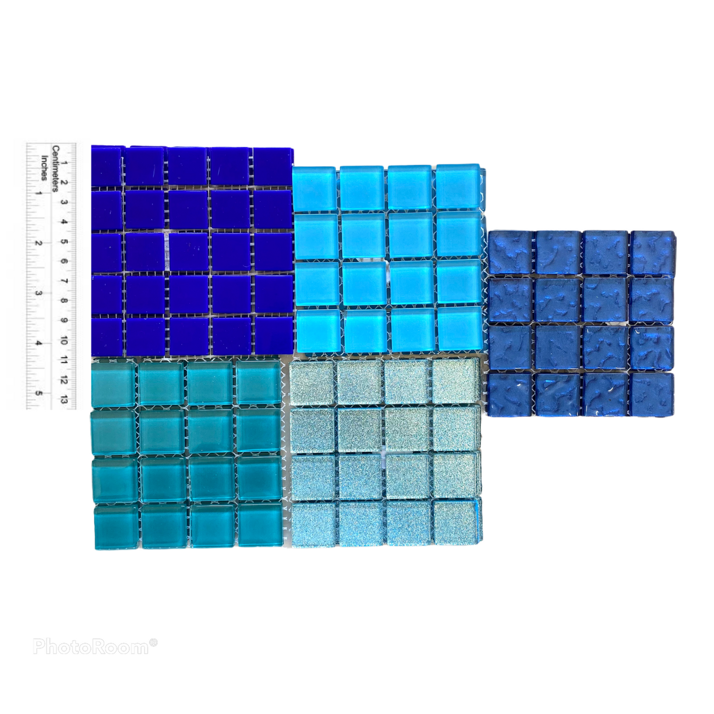 Mosaic Tiles - 10 x sheets of  Blue and Turquoise