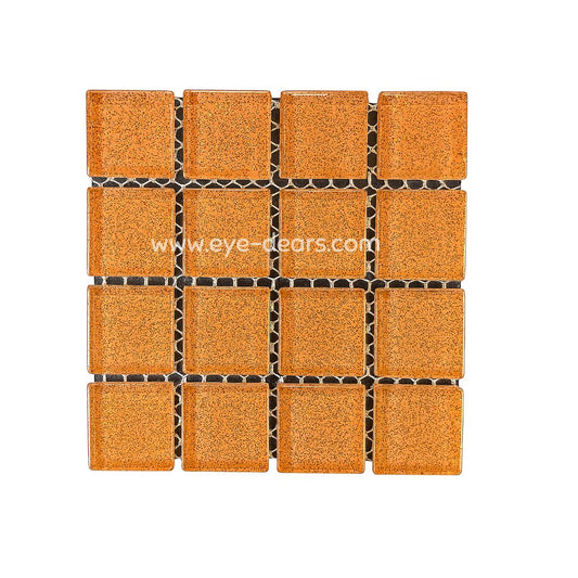 Mosaic Tiles -  Single Sheet Caramel Glitter 23x23mm