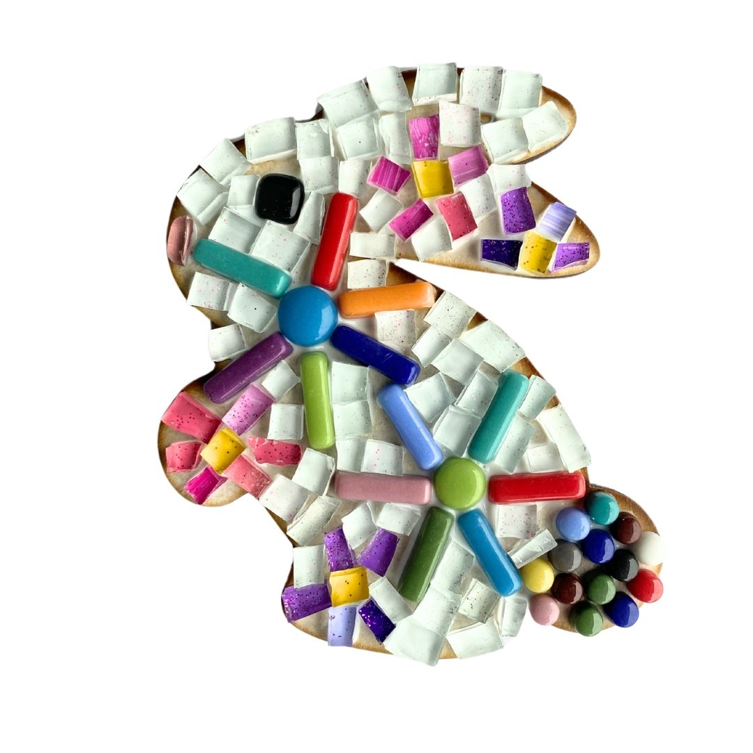 Single - Mosaic Craft Kit with Magnet - Floral Bunny (Medium)