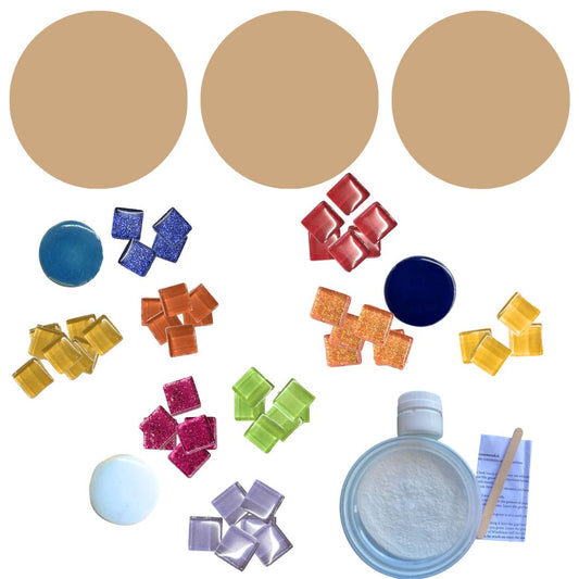 Bulk - Mosaic Craft Kit - 3 x Coasters (No Magnet) (small)