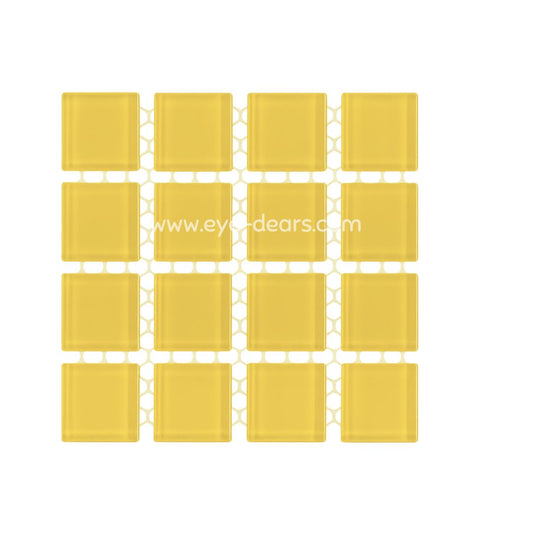 Mosaic Tiles -  Single Craft Size Sheet Yellow Summer Sung Glass 23x23mm
