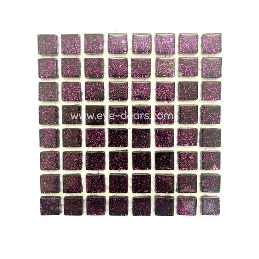 Mosaic Tiles- Single Craft Size Sheet Purple Glitter (10x10mm)