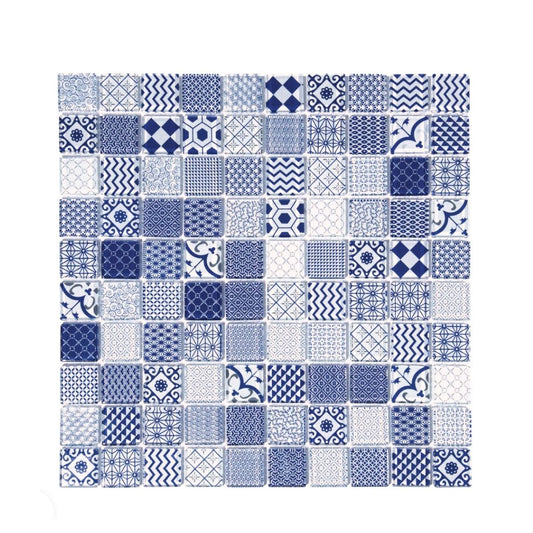 Decor Tiles - Blue Patterned Glass 23mm