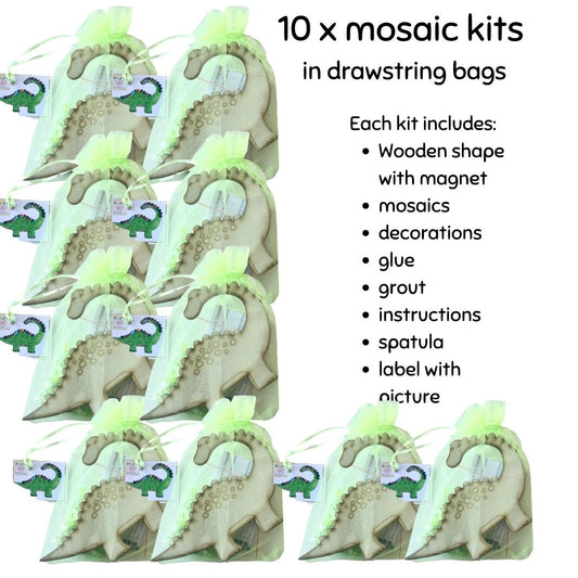 Bulk - Mosaic Craft Kit with Magnet - Brontosaurus Green  (Medium)