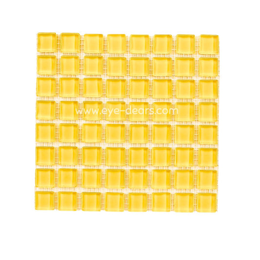 Mosaic Tiles -  Yellow Summer Sun Glass 10x10mm