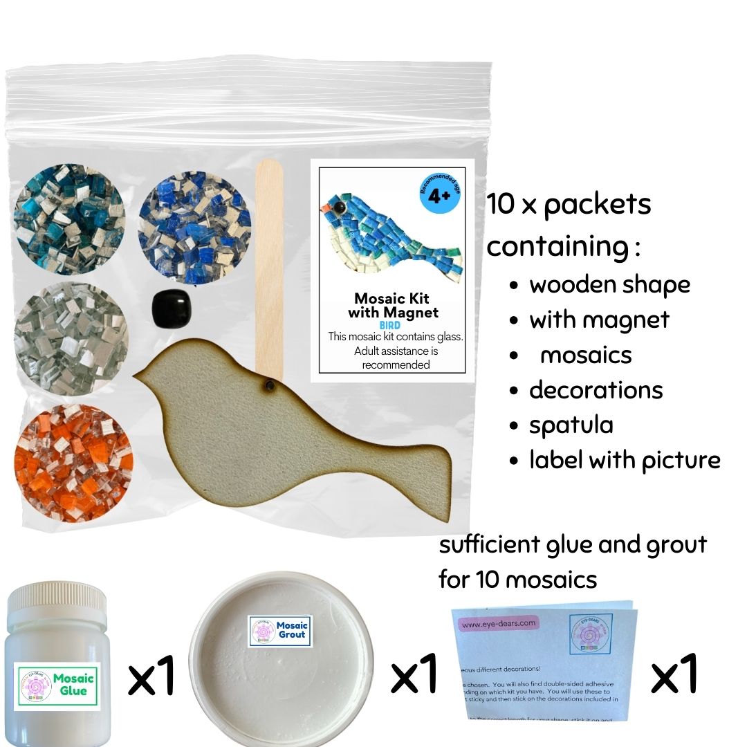 Mosaic Craft Kit with Magnet- Bird (Small)