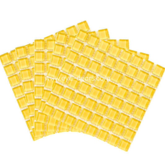 Mosaic Tiles - 10 x sheets of Yellow Summer Sun Glass 10x10mm