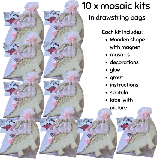 Bulk - Mosaic Craft Kit with Magnet - Brontosaurus Pink  (Medium)