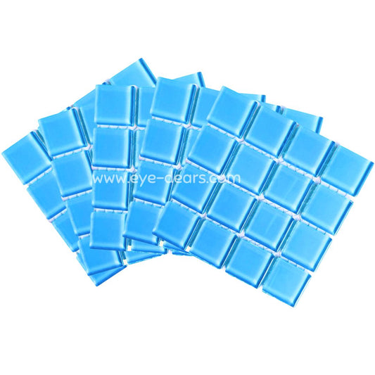 Mosaic Tiles - 10 x sheets of Baby Blue Glass 23x23mm
