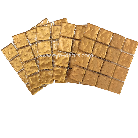 Mosaic Tiles - 10 x Craft Size Sheets  of Gold Metallic Ripple 23x23mm
