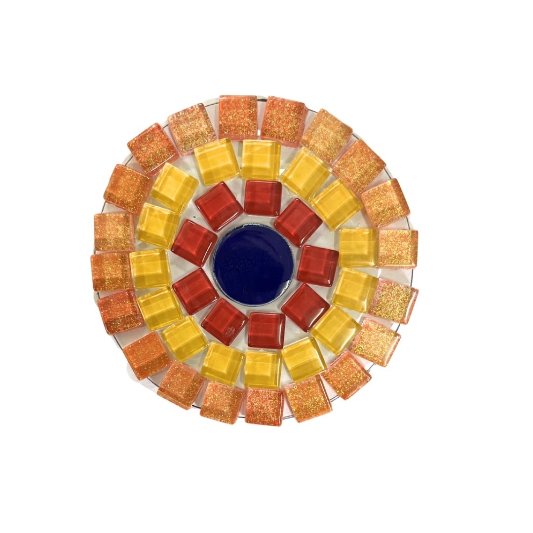 Single - Mosaic Craft Kit - Coaster Red & Yellow  (No Magnet)