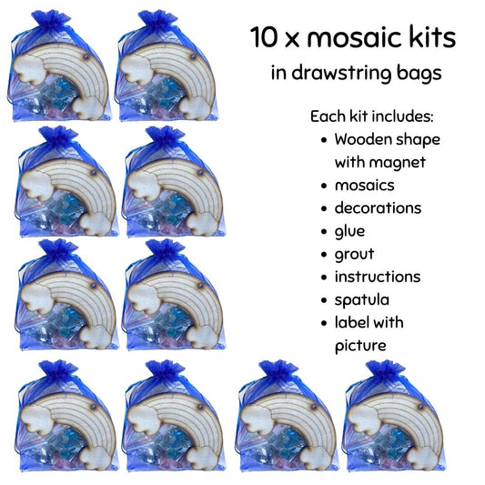 Bulk - Mosaic Craft Kit with Magnet - Rainbow (Medium)