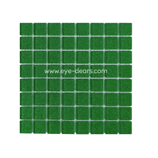 Mosaic Tiles- Single Sheet Emerald  Green Glitter (10x10mm)