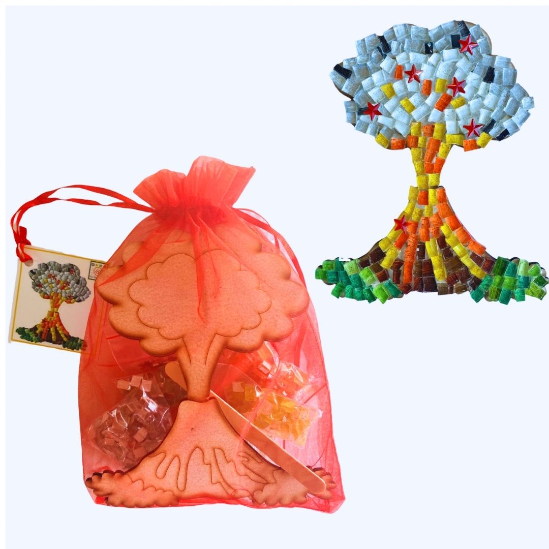 Single - Mosaic Craft Kit with Magnet -Volcano (Medium)