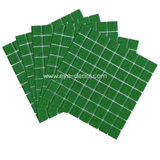 Mosaic Tiles - 10 x sheets of Emerald Green Glitter (10x10mm)