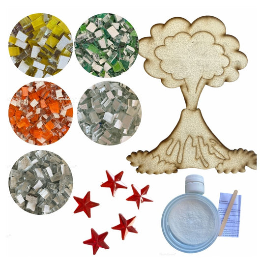 Single - Mosaic Craft Kit with Magnet -Volcano (Medium)
