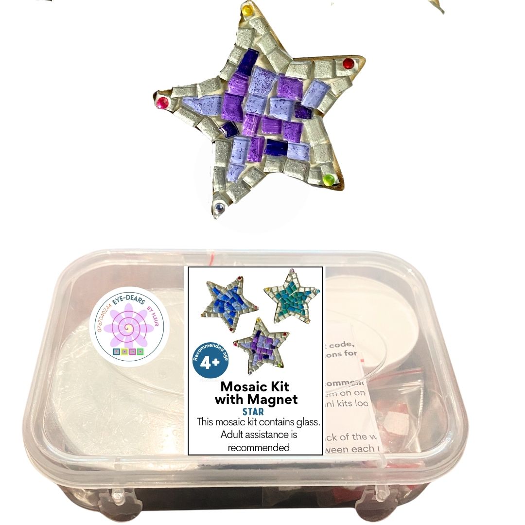 Single - Mosaic Craft Kit with Magnet - Star Purple  (Small)