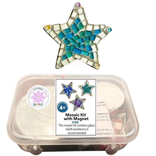 Single - Mosaic Craft Kit with Magnet - Star Turquoise  (Small)