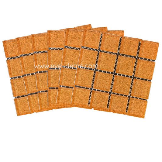 Mosaic Tiles - 10 x sheets of  Caramel Glitter 23x23mm