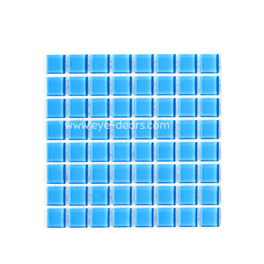 Mosaic Tiles -  Single Sheet Baby Blue Glass 10x10mm