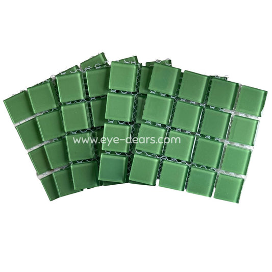 Mosaic Tiles - 10 x Craft Size Sheets of Shamrock Green Glass 25x25mm