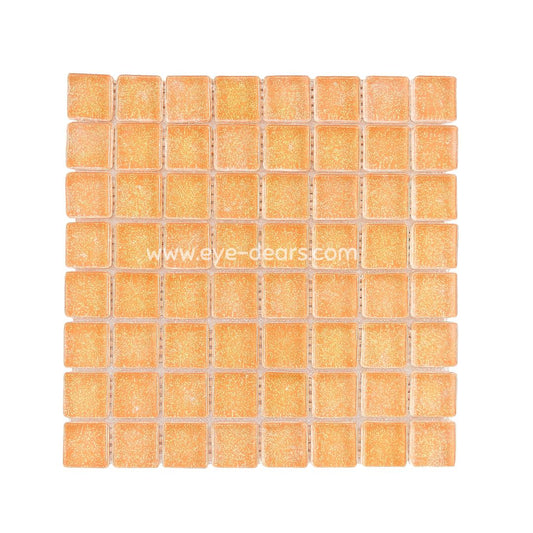 Mosaic Tiles- Single Orange Glitter (10x10mm)