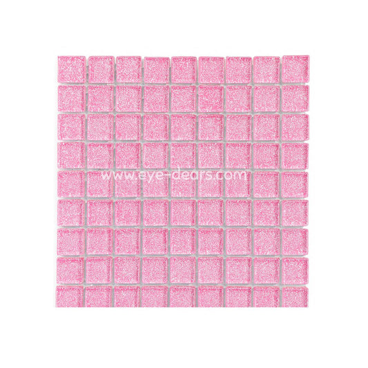 Mosaic Tiles- Single Soft Pink Glitter (10x10mm)