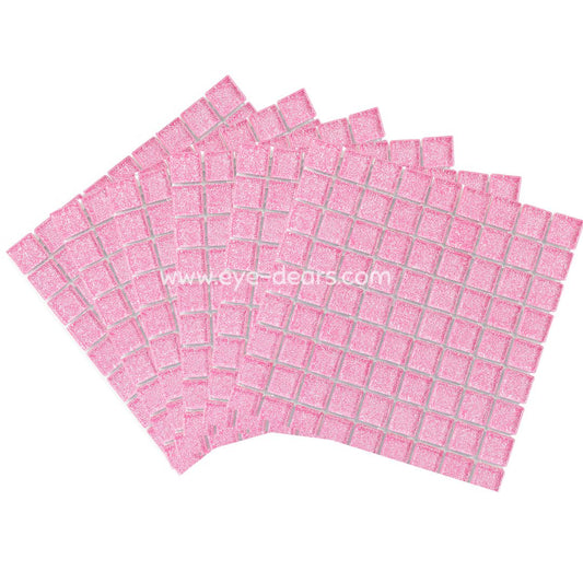 Mosaic Tiles - 10 x sheets of Soft Pink Glitter (10x10mm)